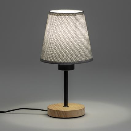 Brilagi - Lámpara de mesa NUBILA WOOD 1xE27/25W/230V roble/gris