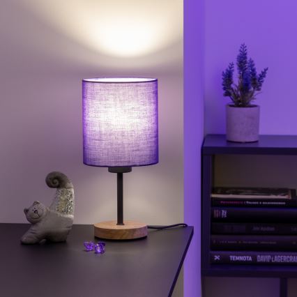 Brilagi - Lámpara de mesa NUBILA WOOD 1xE27/25W/230V roble/negro