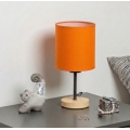 Brilagi - Lámpara de mesa NUBILA WOOD 1xE27/25W/230V roble/negro/naranja
