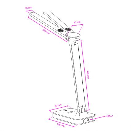 BRILAGI - Lámpara de mesa regulable LED MODO DUO LED/8W/5V 3000/4000/6500K blanca