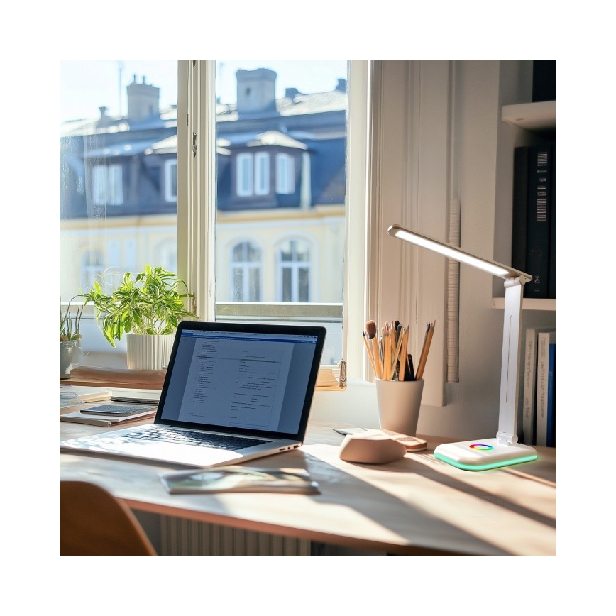 Brilagi - Lámpara de mesa regulable LED RGBW MODO LED/7W/5V 3000/4000/6500K blanca