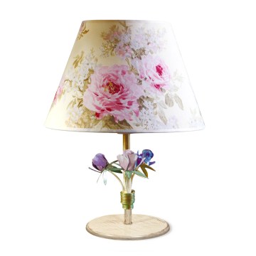 BRILAGI - Lámpara de mesa ROMANCE 1xE27/60W/230V multicolor/dorado/pátina