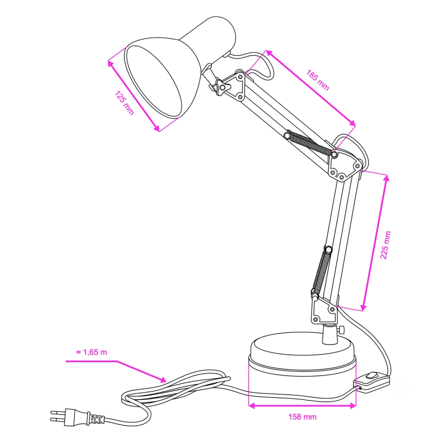 BRILAGI - Lámpara de mesa ROMERO 1xE27/60W/230V rosa