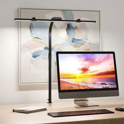 Brilagi - Lámpara de mesa LED regulable con control táctil y pinza VARIO LED/24W/230V 3000-6500K CRI 92 negra