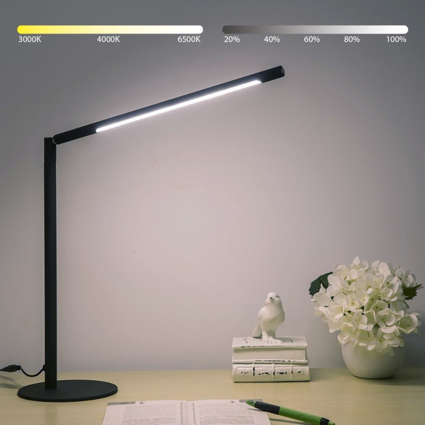 Brilagi - Lámpara de sobremesa táctil regulable VARIO LED/7W/230V 3000-6500K CRI 96 negra