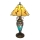 Brilagi - Lámpara de mesa Tiffany con vidriera FOLIA 1xE27/60W/230V + 1xE14/40W