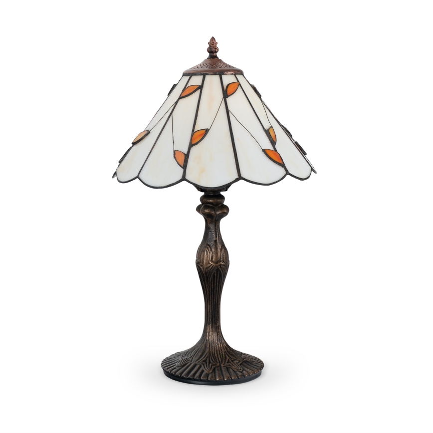 BRILAGI - Lámpara de mesa Tiffany con vitral FOLIA 1xE27/60W/230V