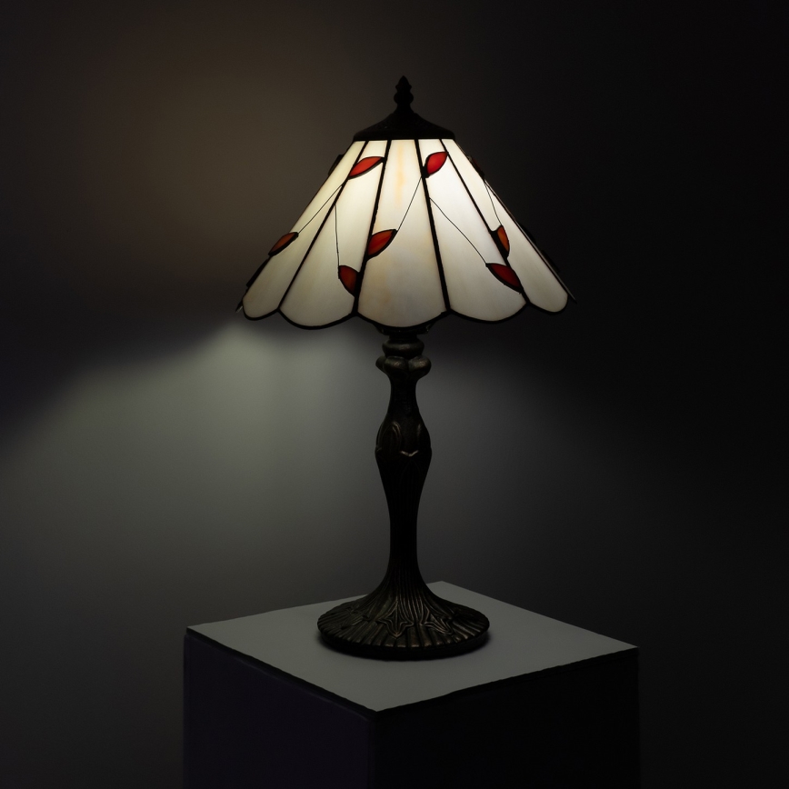 BRILAGI - Lámpara de mesa Tiffany con vitral FOLIA 1xE27/60W/230V