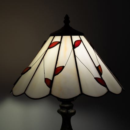 BRILAGI - Lámpara de mesa Tiffany con vitral FOLIA 1xE27/60W/230V