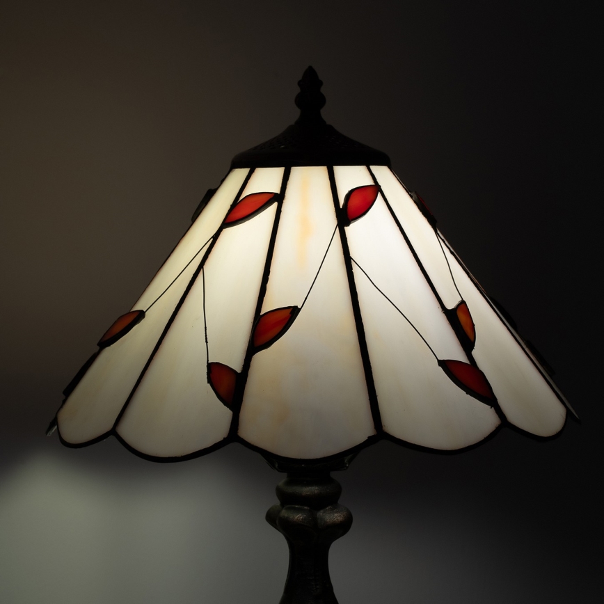 BRILAGI - Lámpara de mesa Tiffany con vitral FOLIA 1xE27/60W/230V