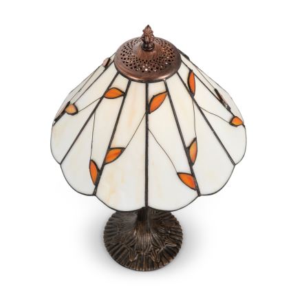 BRILAGI - Lámpara de mesa Tiffany con vitral FOLIA 1xE27/60W/230V