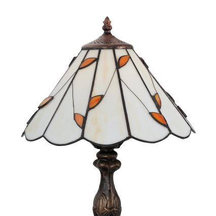 BRILAGI - Lámpara de mesa Tiffany con vitral FOLIA 1xE27/60W/230V