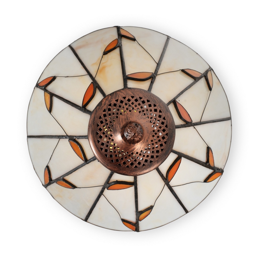 BRILAGI - Lámpara de mesa Tiffany con vitral FOLIA 1xE27/60W/230V