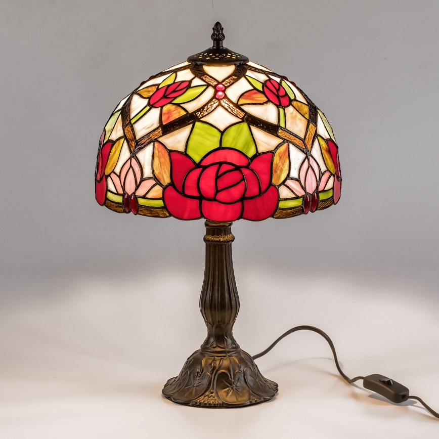 Brilagi - Lámpara de mesa Tiffany con vitral GARLAN 1xE27/40W/230V