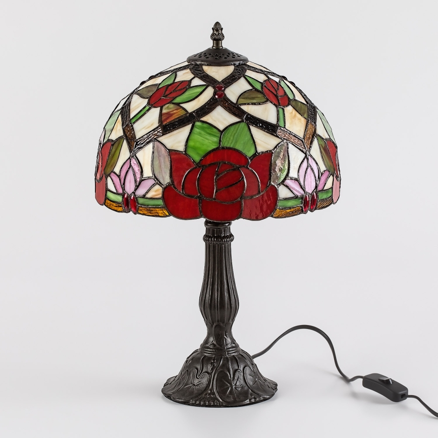 Brilagi - Lámpara de mesa Tiffany con vitral GARLAN 1xE27/40W/230V