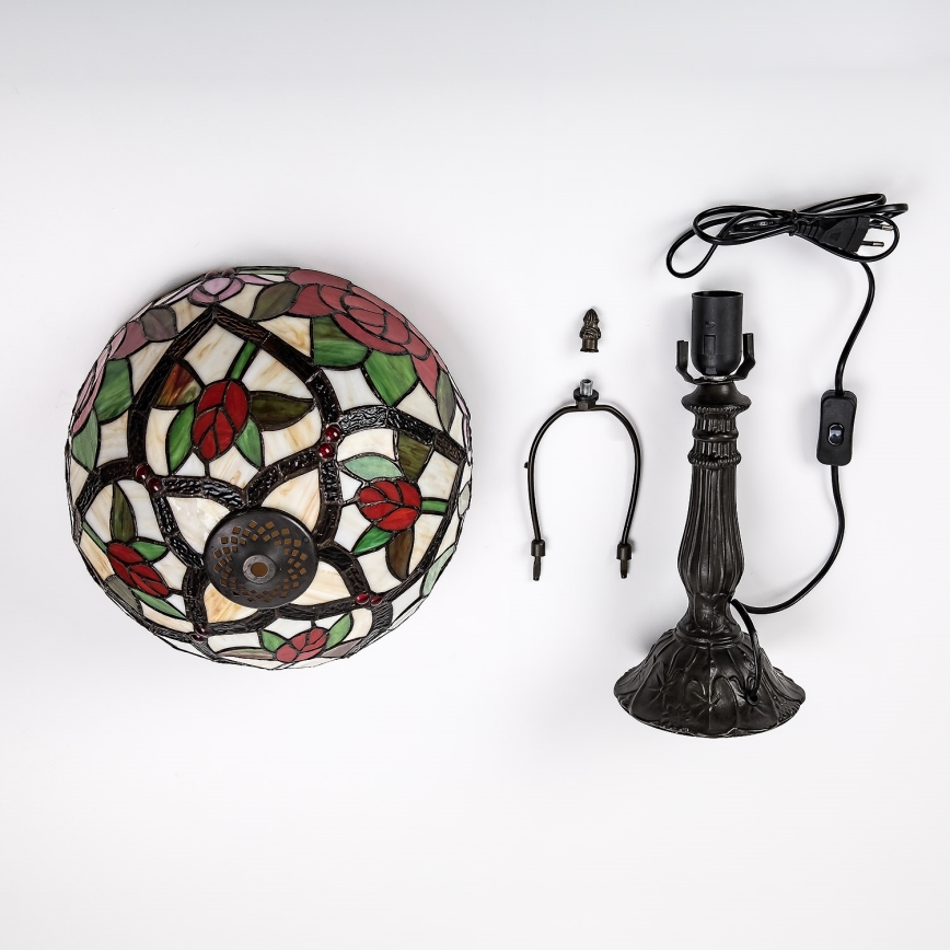 Brilagi - Lámpara de mesa Tiffany con vitral GARLAN 1xE27/40W/230V