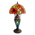 Brilagi - Lámpara de mesa Tiffany con vitral SUNFLOWER 1xE27/60W/230V + 1xE14/40W
