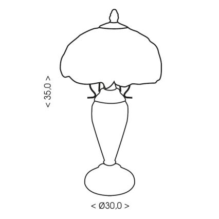 Brilagi - Lámpara de mesa Tiffany con vitral SUNFLOWER 1xE27/60W/230V + 1xE14/40W
