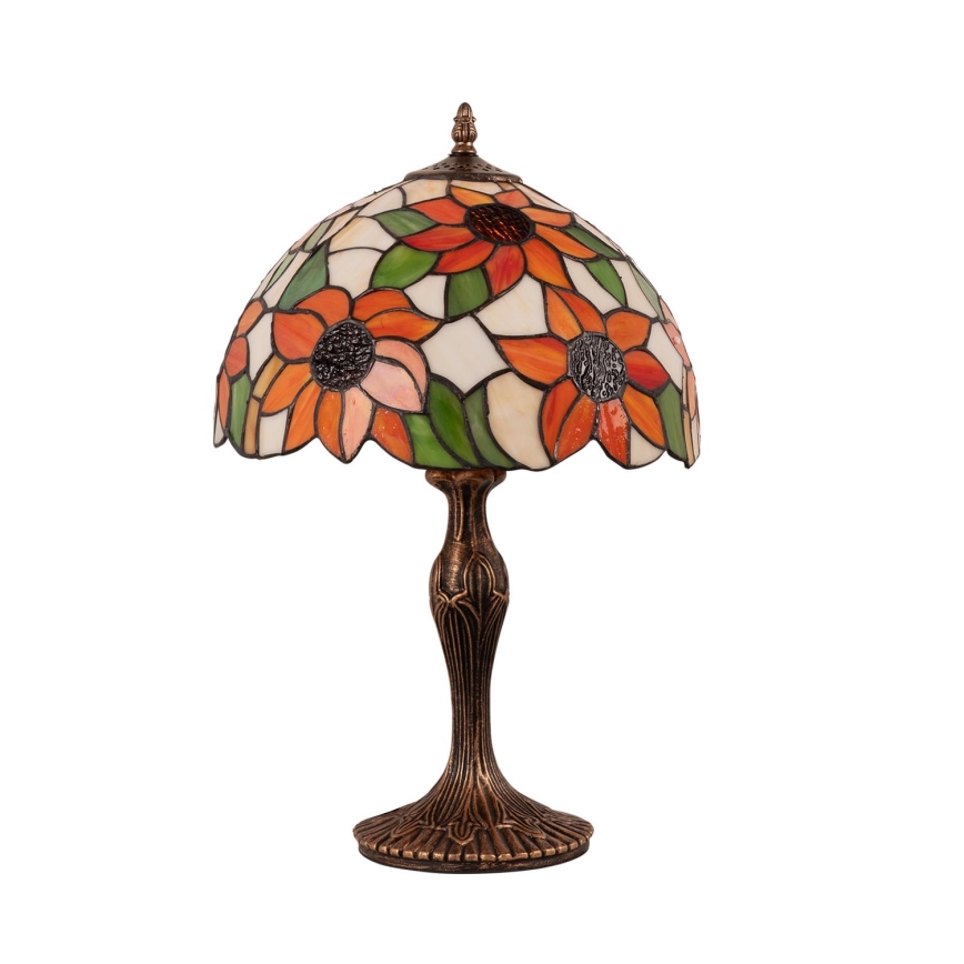 BRILAGI - Lámpara de mesa Tiffany con vitral SUNFLOWER 1xE27/60W/230V