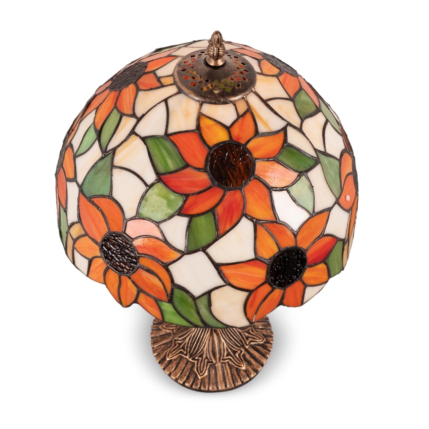 BRILAGI - Lámpara de mesa Tiffany con vitral SUNFLOWER 1xE27/60W/230V