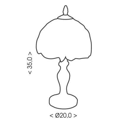 BRILAGI - lámpara de mesa Tiffany de vitral IVORY SMOOTH 1xE27/60W/230V