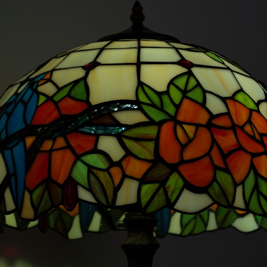 Brilagi - Lámpara de mesa Tiffany de vitral JUNGLE 2xE27/60W/230V