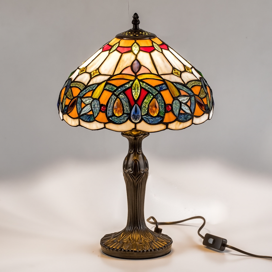 Brilagi - Lámpara de mesa Tiffany de vitral LUISA 1xE27/40W/230V