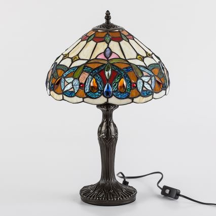 Brilagi - Lámpara de mesa Tiffany de vitral LUISA 1xE27/40W/230V