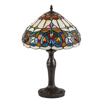 Brilagi - Lámpara de mesa Tiffany de vitral LUISA 1xE27/40W/230V