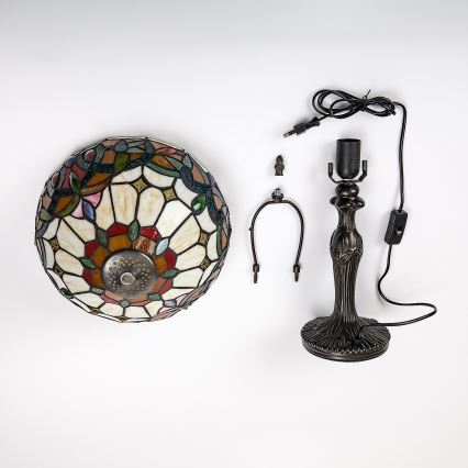 Brilagi - Lámpara de mesa Tiffany de vitral LUISA 1xE27/40W/230V