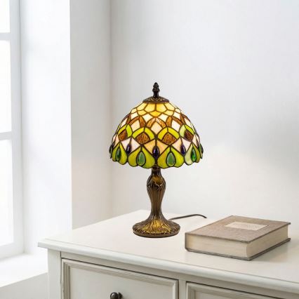 Brilagi - Lámpara de mesa Tiffany de vitral MARGARET 1xE14/40W/230V