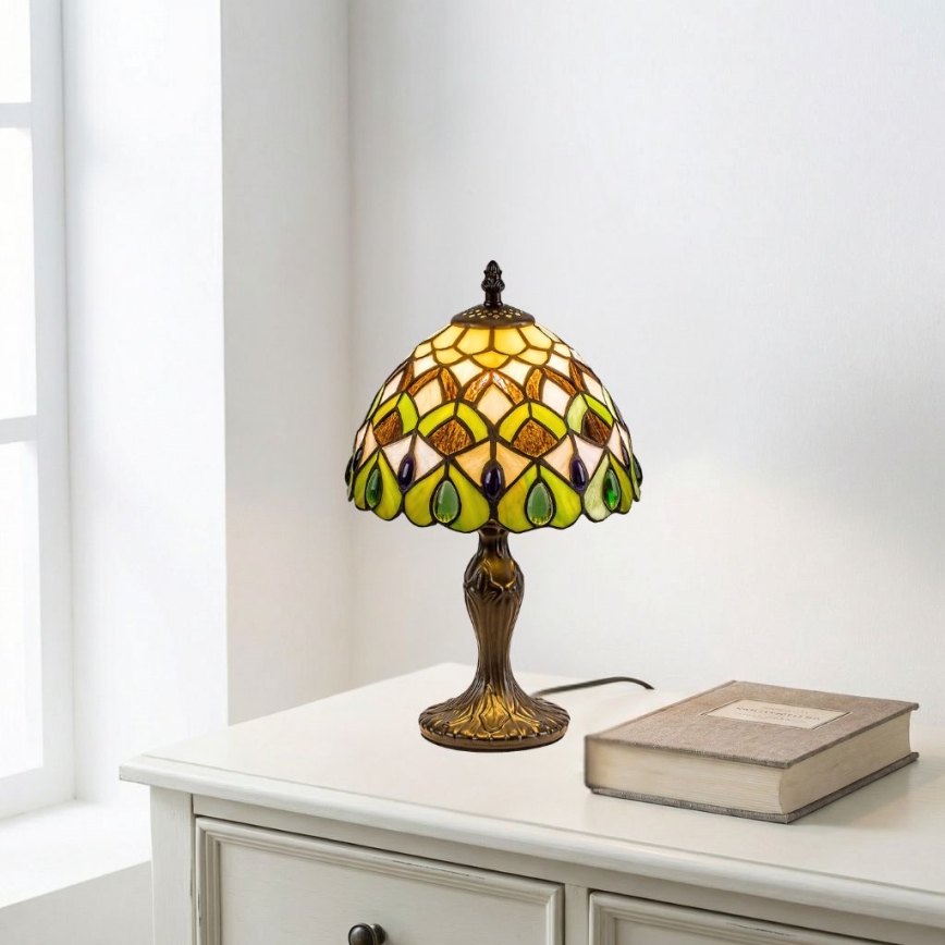 Brilagi - Lámpara de mesa Tiffany de vitral MARGARET 1xE14/40W/230V