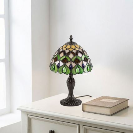 Brilagi - Lámpara de mesa Tiffany de vitral MARGARET 1xE14/40W/230V