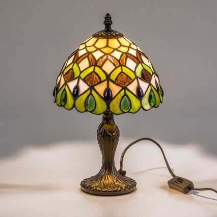 Brilagi - Lámpara de mesa Tiffany de vitral MARGARET 1xE14/40W/230V