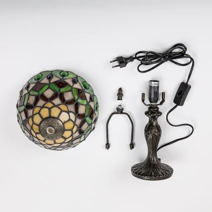 Brilagi - Lámpara de mesa Tiffany de vitral MARGARET 1xE14/40W/230V
