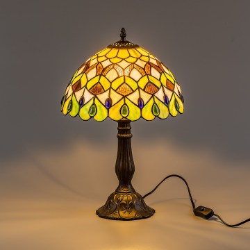 Brilagi - lámpara de mesa Tiffany de vitral MARGARET 1xE27/40W/230V