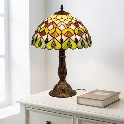 Brilagi - lámpara de mesa Tiffany de vitral MARGARET 1xE27/40W/230V