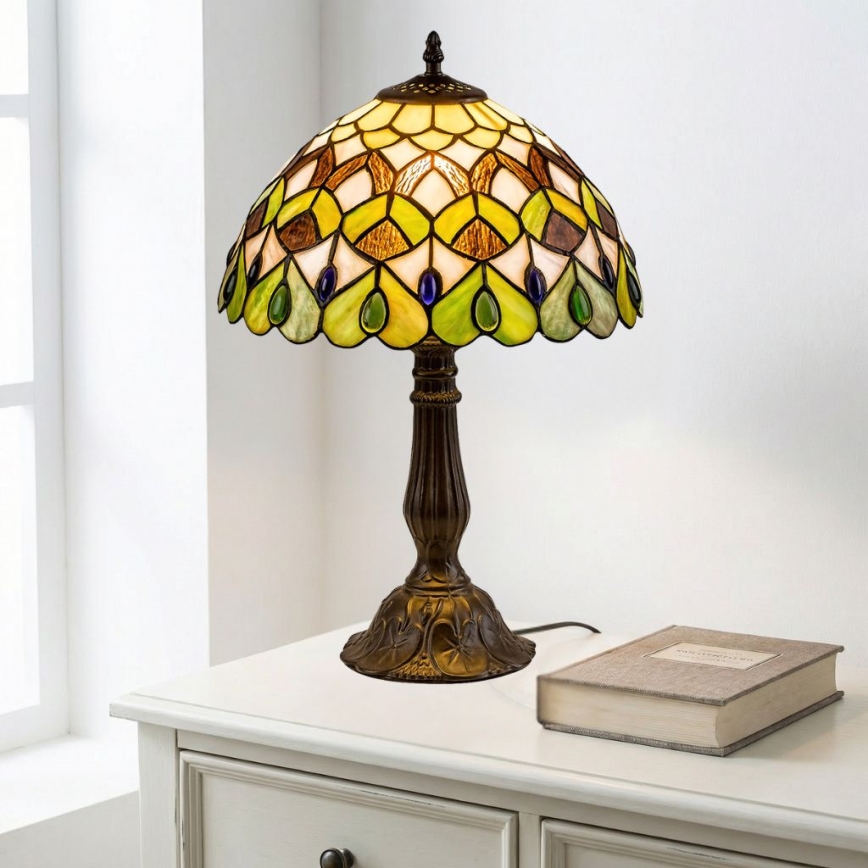 Brilagi - lámpara de mesa Tiffany de vitral MARGARET 1xE27/40W/230V