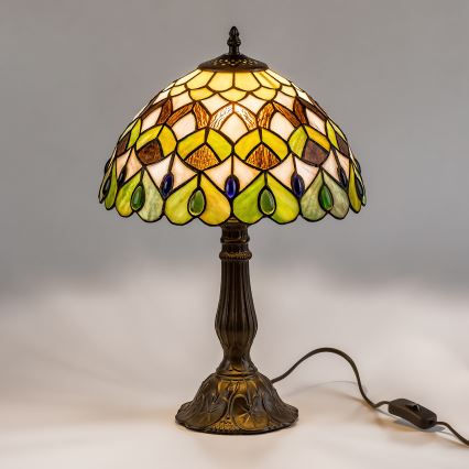 Brilagi - lámpara de mesa Tiffany de vitral MARGARET 1xE27/40W/230V