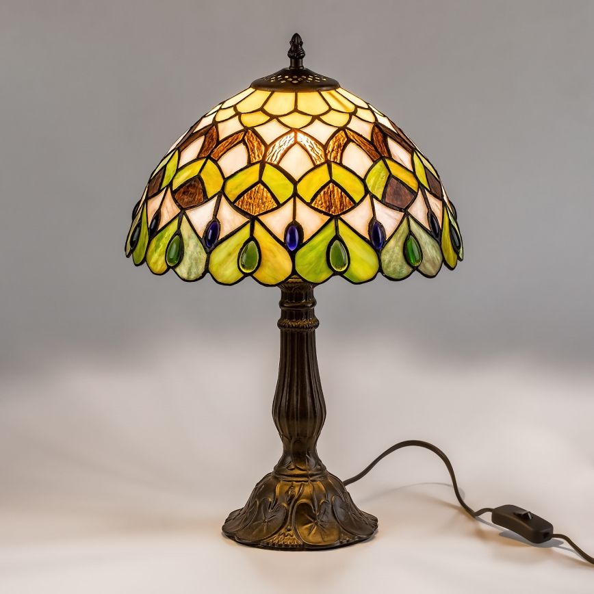 Brilagi - lámpara de mesa Tiffany de vitral MARGARET 1xE27/40W/230V