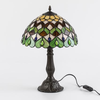 Brilagi - lámpara de mesa Tiffany de vitral MARGARET 1xE27/40W/230V