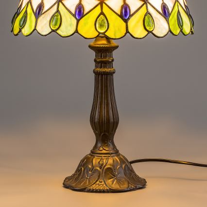 Brilagi - lámpara de mesa Tiffany de vitral MARGARET 1xE27/40W/230V