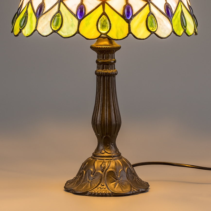 Brilagi - lámpara de mesa Tiffany de vitral MARGARET 1xE27/40W/230V