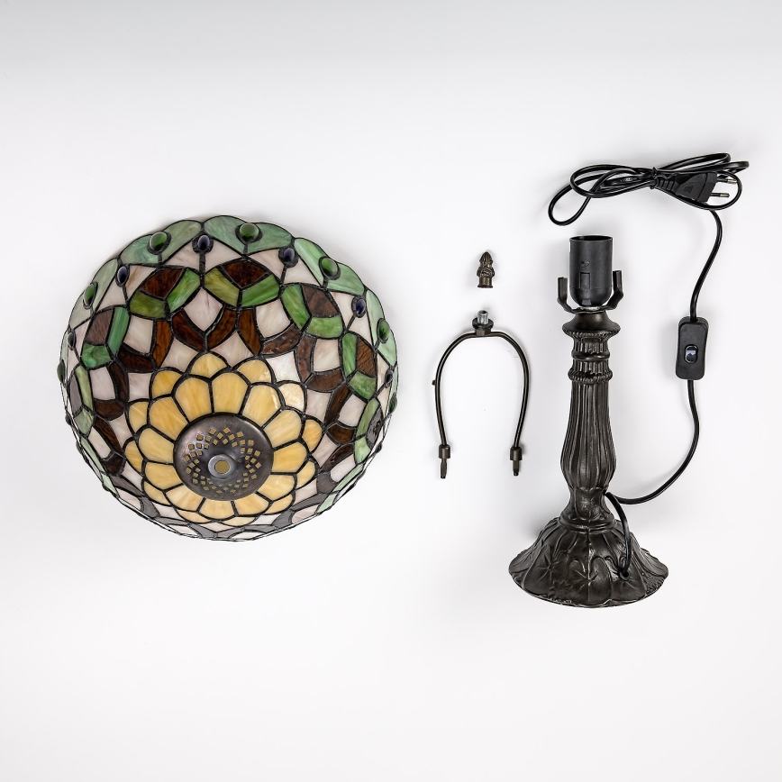 Brilagi - lámpara de mesa Tiffany de vitral MARGARET 1xE27/40W/230V