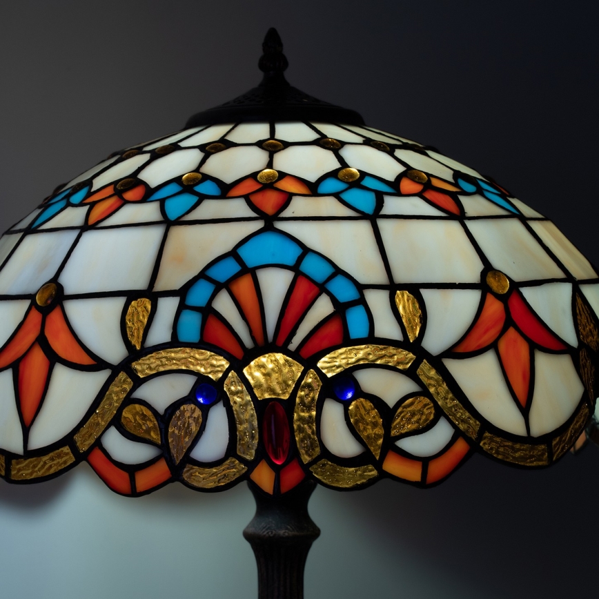 Brilagi - Lámpara de mesa Tiffany de vitral MIRABELLA 2xE27/60W/230V