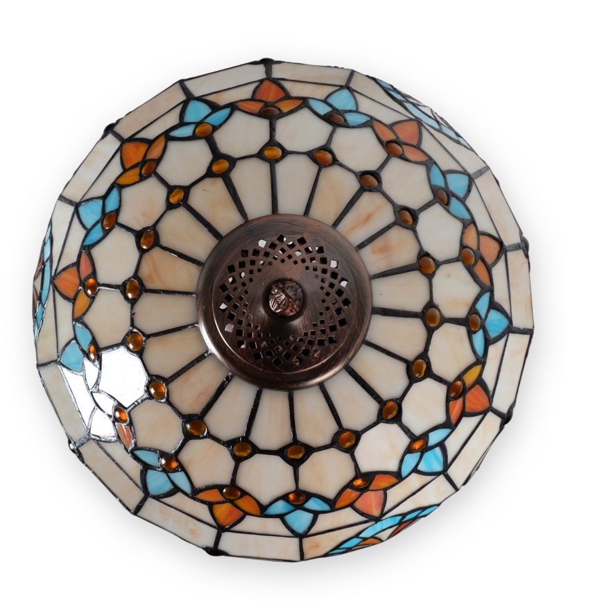 Brilagi - Lámpara de mesa Tiffany de vitral MIRABELLA 2xE27/60W/230V