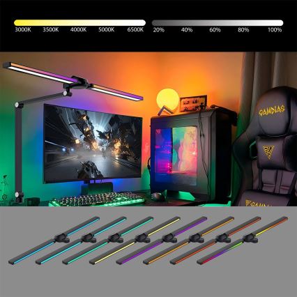 Brilagi - Lámpara de mesa táctil LED RGB regulable con clip VARIO LED/18W/230V 3000-6500K CRI 96