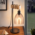 BRILAGI - Lámpara de mesa WOOD GLASS 1xE27/40W/230V marrón/negro/beige ahumado