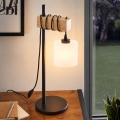 BRILAGI - Lámpara de mesa WOOD GLASS 1xE27/40W/230V marrón/negro/blanco