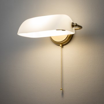 Brilagi - Lámpara de pared BANK OFFICE 1xE27/60W/230V latón/blanco